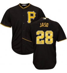 Men's Majestic Pittsburgh Pirates #28 John Jaso Authentic Black Team Logo Fashion Cool Base MLB Jersey