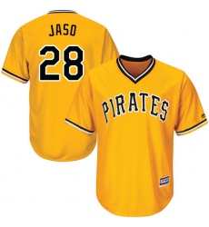 Youth Majestic Pittsburgh Pirates #28 John Jaso Authentic Gold Alternate Cool Base MLB Jersey