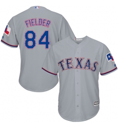 Youth Majestic Texas Rangers #84 Prince Fielder Authentic Grey Road Cool Base MLB Jersey