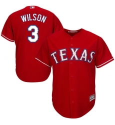 Youth Majestic Texas Rangers #3 Russell Wilson Replica Red Alternate Cool Base MLB Jersey