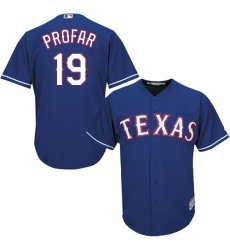 Youth Majestic Texas Rangers #19 Jurickson Profar Authentic Royal Blue Alternate 2 Cool Base MLB Jersey