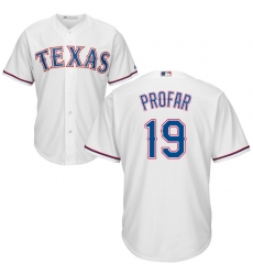 Youth Majestic Texas Rangers #19 Jurickson Profar Authentic White Home Cool Base MLB Jersey
