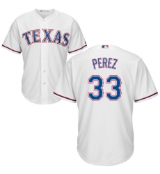 Youth Majestic Texas Rangers #33 Martin Perez Authentic White Home Cool Base MLB Jersey
