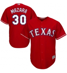 Youth Majestic Texas Rangers #30 Nomar Mazara Authentic Red Alternate Cool Base MLB Jersey