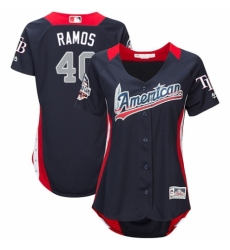 Women's Majestic Tampa Bay Rays #40 Wilson Ramos Game Navy Blue American League 2018 MLB All-Star MLB Jersey