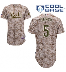 Men's Majestic Cincinnati Reds #5 Johnny Bench Replica Camo Alternate Cool Base MLB Jersey