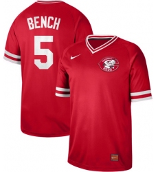 Men's Nike Cincinnati Reds #5 Johnny Bench Red Authentic Cooperstown Collection Stitched Baseball Jersey
