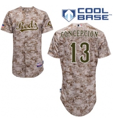 Men's Majestic Cincinnati Reds #13 Dave Concepcion Authentic Camo Alternate Cool Base MLB Jersey