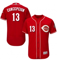 Men's Majestic Cincinnati Reds #13 Dave Concepcion Red Alternate Flex Base Authentic Collection MLB Jersey