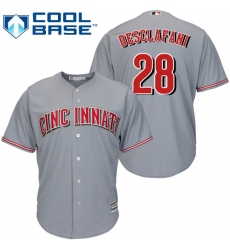 Men's Majestic Cincinnati Reds #28 Anthony DeSclafani Replica Grey Road Cool Base MLB Jersey
