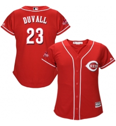 Women's Majestic Cincinnati Reds #23 Adam Duvall Authentic Red Alternate Cool Base MLB Jersey