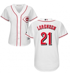 Women's Majestic Cincinnati Reds #21 Michael Lorenzen Authentic White Home Cool Base MLB Jersey