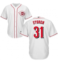 Men's Majestic Cincinnati Reds #31 Drew Storen Replica White Home Cool Base MLB Jersey