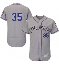 Men's Majestic Colorado Rockies #35 Chad Bettis Grey Flexbase Authentic Collection MLB Jersey