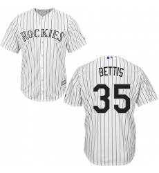 Men's Majestic Colorado Rockies #35 Chad Bettis Replica White Home Cool Base MLB Jersey