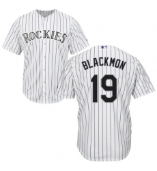 Youth Majestic Colorado Rockies #19 Charlie Blackmon Authentic White Home Cool Base MLB Jersey