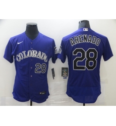 Men's Nike Colorado Rockies #28 Nolan Arenado Purple Alternate Stitched Jersey