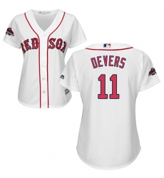 Women's Majestic Boston Red Sox #14 Jim Rice Authentic Grey Road 2018 World Series Champions MLB Jersey
