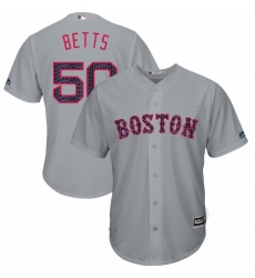 Men's Majestic Boston Red Sox #50 Mookie Betts Grey Stars & Stripes Cool Base Jersey