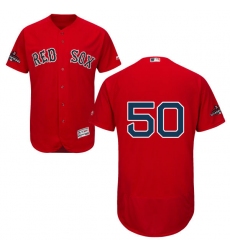 Men's Majestic Boston Red Sox #50 Mookie Betts Red Alternate Flex Base Authentic Collection 2018 World Series Champions MLB Jersey