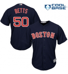 Youth Majestic Boston Red Sox #50 Mookie Betts Authentic Navy Blue Alternate Road Cool Base MLB Jersey