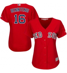 Women's Majestic Boston Red Sox #16 Andrew Benintendi Replica Red Alternate Home MLB Jersey