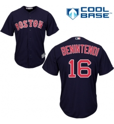 Youth Majestic Boston Red Sox #16 Andrew Benintendi Replica Navy Blue Alternate Road Cool Base MLB Jersey