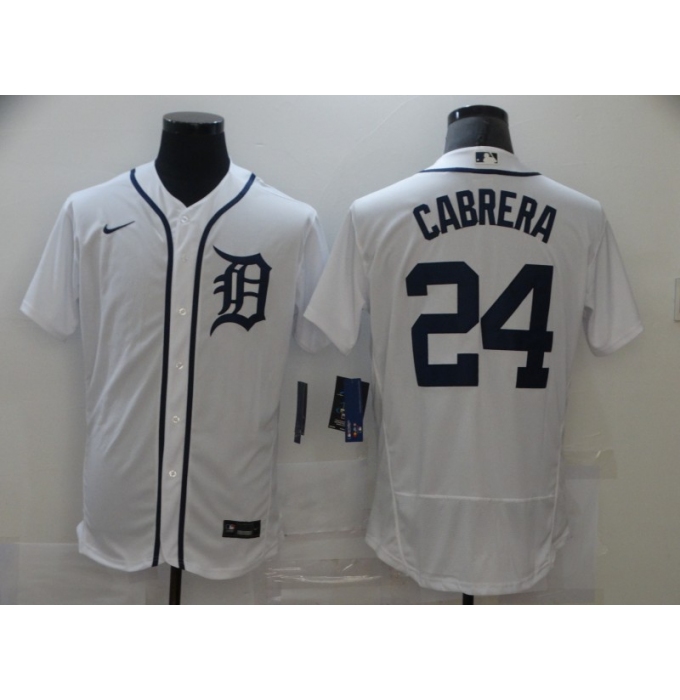 Men's Nike Detroit Tigers #24 Miguel Cabrera White Home Stitched Jersey