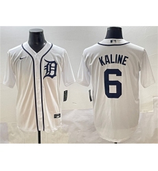 Men's Detroit Tigers #6 Al Kaline White Cool Base Stitched Baseball Jersey