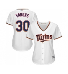 Women's Minnesota Twins #30 Kennys Vargas Replica White Home Cool Base Baseball Jersey