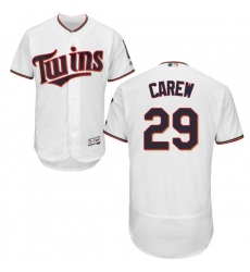 Men's Majestic Minnesota Twins #29 Rod Carew White Home Flex Base Authentic Collection MLB Jersey