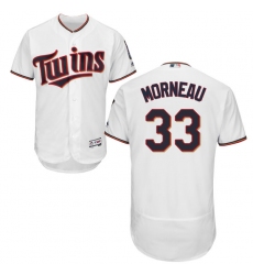 Men's Majestic Minnesota Twins #33 Justin Morneau White Home Flex Base Authentic Collection MLB Jersey