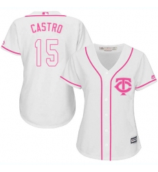 Women's Majestic Minnesota Twins #15 Jason Castro Replica White Fashion Cool Base MLB Jersey