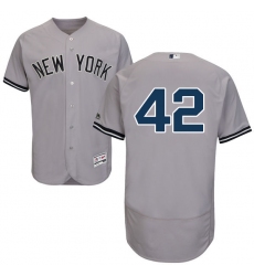 Men's Majestic New York Yankees #42 Mariano Rivera Grey Road Flex Base Authentic Collection MLB Jersey