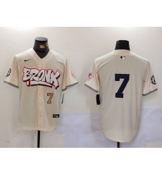 Men's New York Yankees #7 Mickey Mantle Cream Limited Stitched Baseball Jerseys
