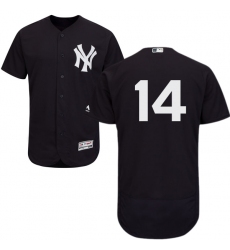 Men's Majestic New York Yankees #14 Brian Roberts Navy Blue Alternate Flex Base Authentic Collection MLB Jersey