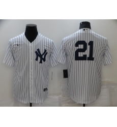 Men's New York Yankees #21 Paul O'Neill White Home Flex Base Authentic Collection Jersey