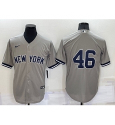 Men's New York Yankees #46 Andy Pettitte Grey No Name Stitched MLB Cool Base Nike Jersey
