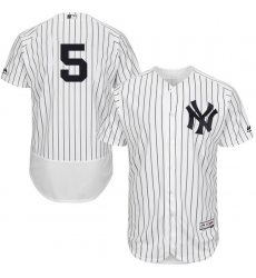 Men's Majestic New York Yankees #5 Joe DiMaggio White Home Flex Base Authentic Collection MLB Jersey
