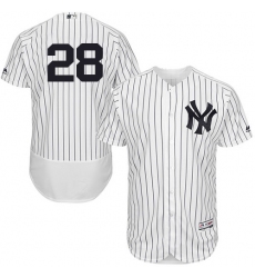 Men's Majestic New York Yankees #28 Austin Romine White Home Flex Base Authentic Collection MLB Jersey