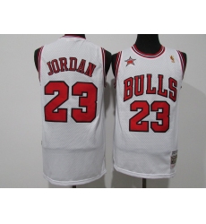 Men's Chicago Bulls #23 Michael Jordan Authentic White 1998 Throwback Jersey
