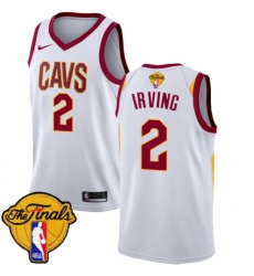 Women's Nike Cleveland Cavaliers #2 Kyrie Irving Swingman White 2018 NBA Finals Bound NBA Jersey - Association Edition
