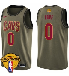 Youth Nike Cleveland Cavaliers #0 Kevin Love Swingman Green Salute to Service 2018 NBA Finals Bound NBA Jersey