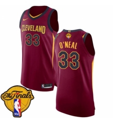 Youth Nike Cleveland Cavaliers #33 Shaquille O'Neal Authentic Maroon 2018 NBA Finals Bound NBA Jersey - Icon Edition