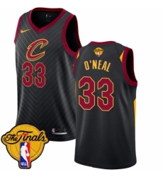 Youth Nike Cleveland Cavaliers #33 Shaquille O'Neal Swingman Black 2018 NBA Finals Bound NBA Jersey Statement Edition