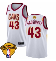 Women's Nike Cleveland Cavaliers #43 Brad Daugherty Authentic White 2018 NBA Finals Bound NBA Jersey - Association Edition