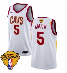 Youth Nike Cleveland Cavaliers #5 J.R. Smith Swingman White 2018 NBA Finals Bound NBA Jersey - Association Edition