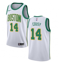 Youth Nike Boston Celtics #14 Bob Cousy Swingman White NBA Jersey - City Edition