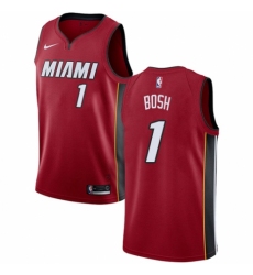 Men's Nike Miami Heat #1 Chris Bosh Authentic Red NBA Jersey Statement Edition