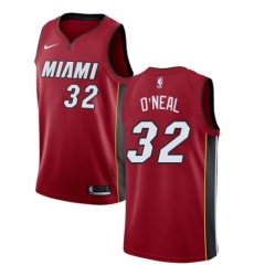Men's Nike Miami Heat #32 Shaquille O'Neal Swingman Red NBA Jersey Statement Edition
